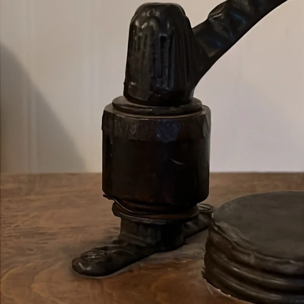 Antique coffee grinder as found wooden & metal